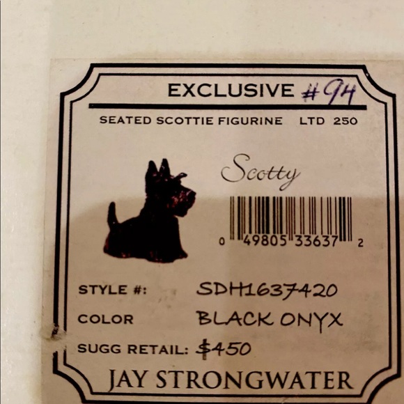 Jay Strongwater Limited Edition Seated Scottie Figurine - Picture 8 of 9